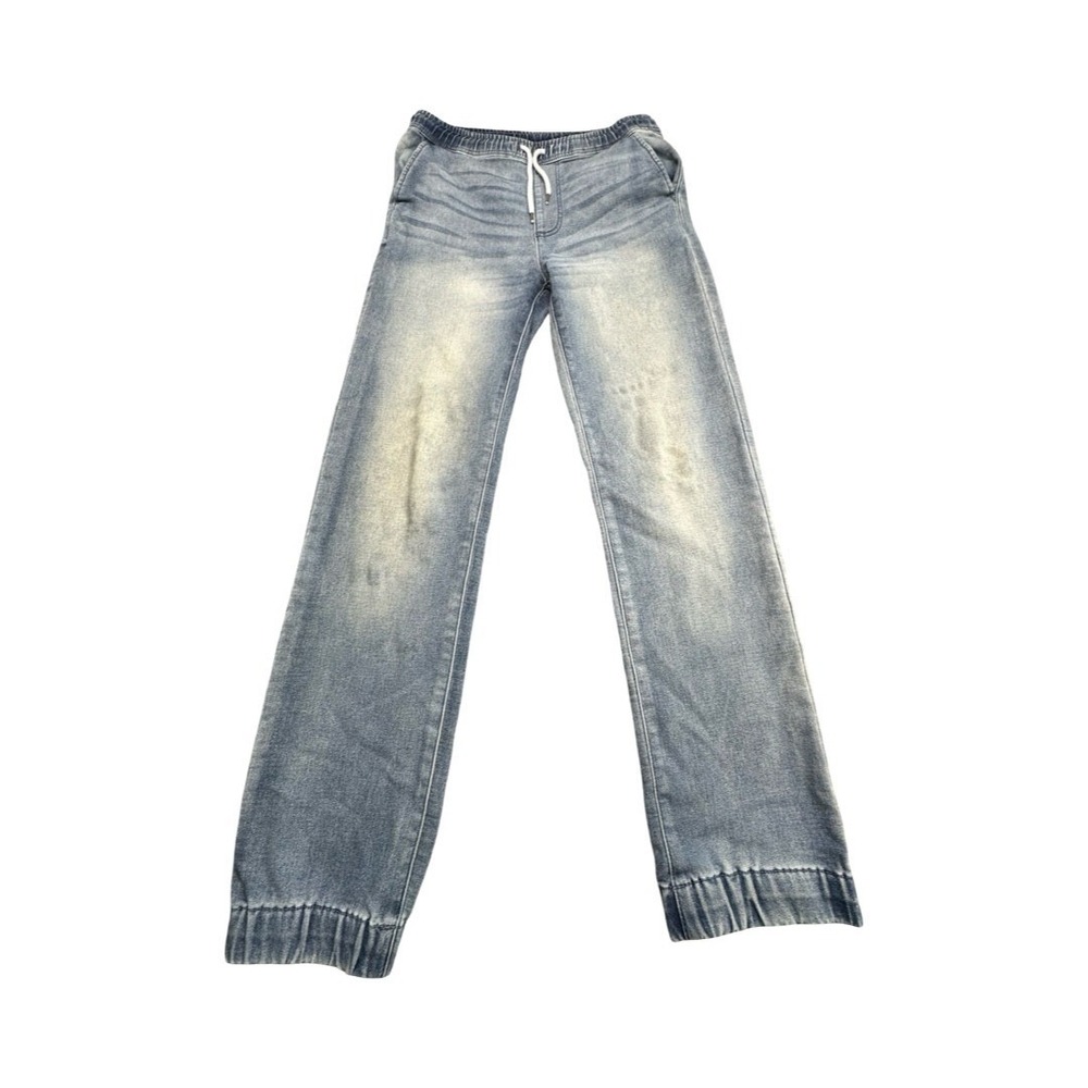 No Boundaries Joggers Mens XS Blue Denim Elastic Waist Drawstring Stretch Pants